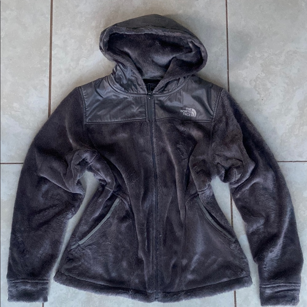 The North Face Gray Ski Jacket with Hood women size Medium